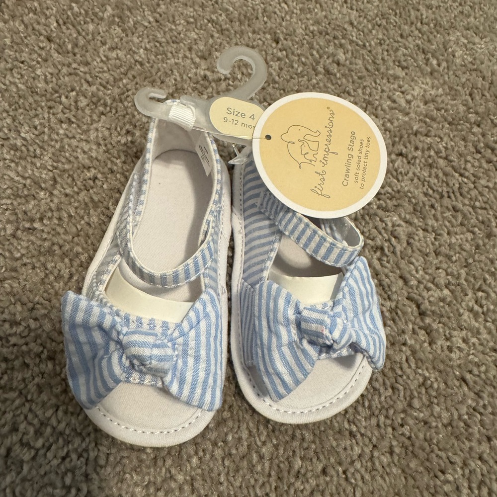 Blue Striped Baby Sandals by First Impressions